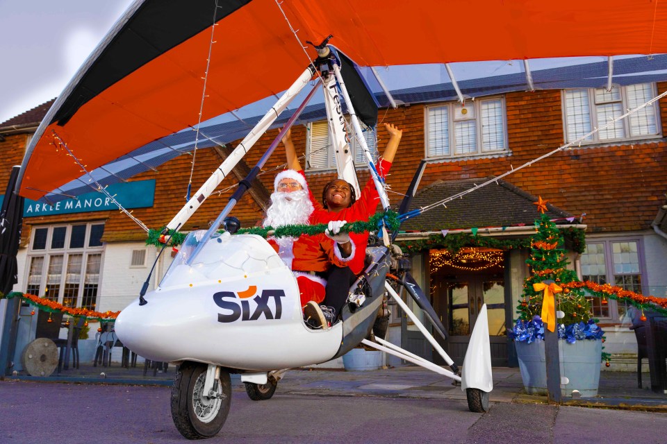 SIXT and Santa provide a quick getaway from an awkward conversation in a microlight