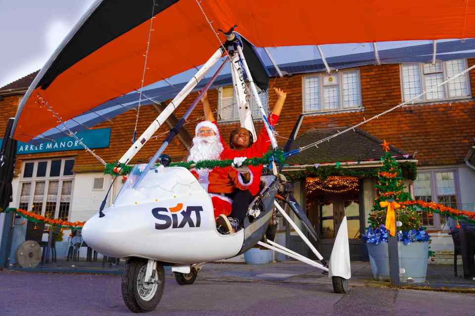 SIXT and Santa provide a quick getaway from an awkward conversation in a microlight