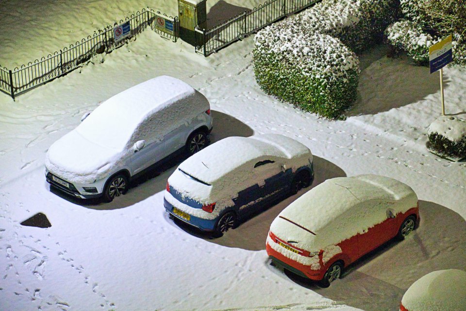 Cars were covered over Friday night in Glasgow