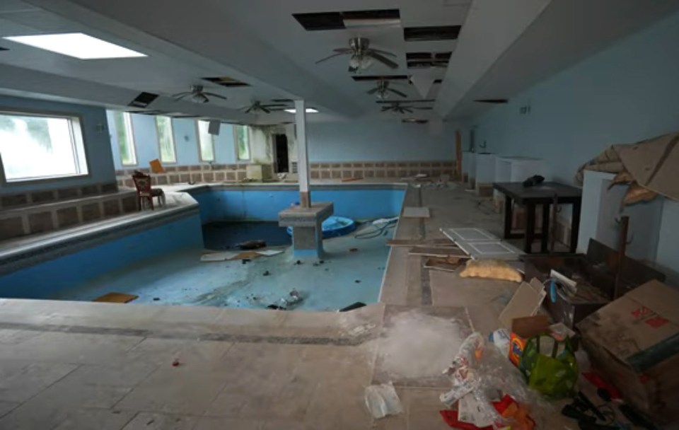 there was also a huge indoor pool that had started to go mouldy