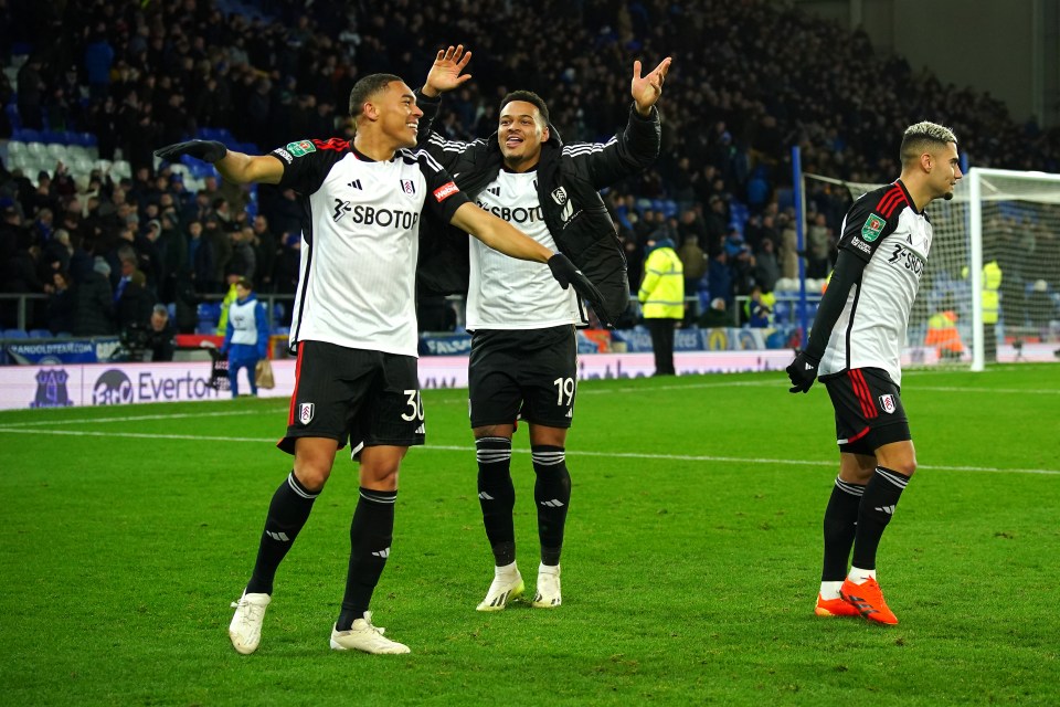 The cottagers celebrate reaching the Carabao Cup semi-finals