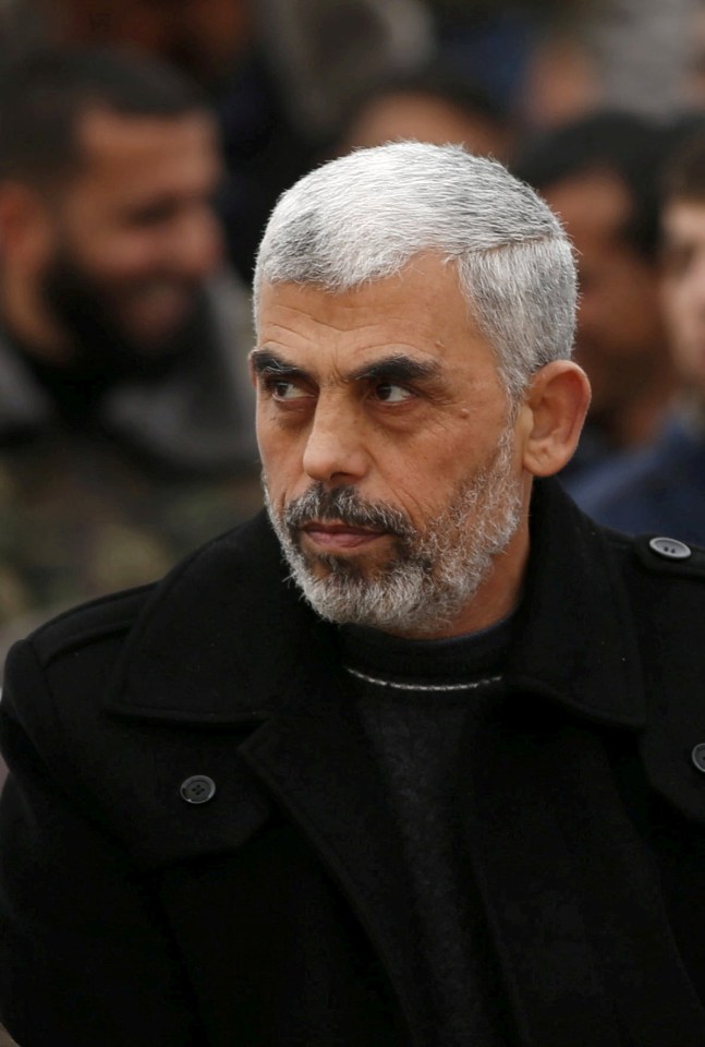 Hamas leader Yahya Al-Sinwar attends a rally in Khan Younis in 2016