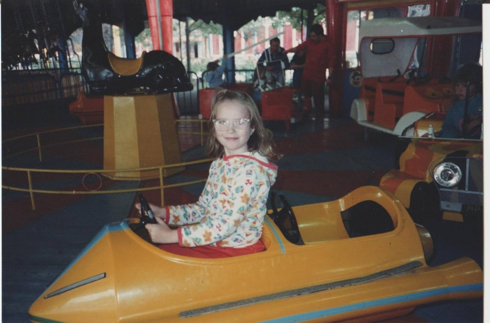 Catherine riding the Butlin’s funfair as a child