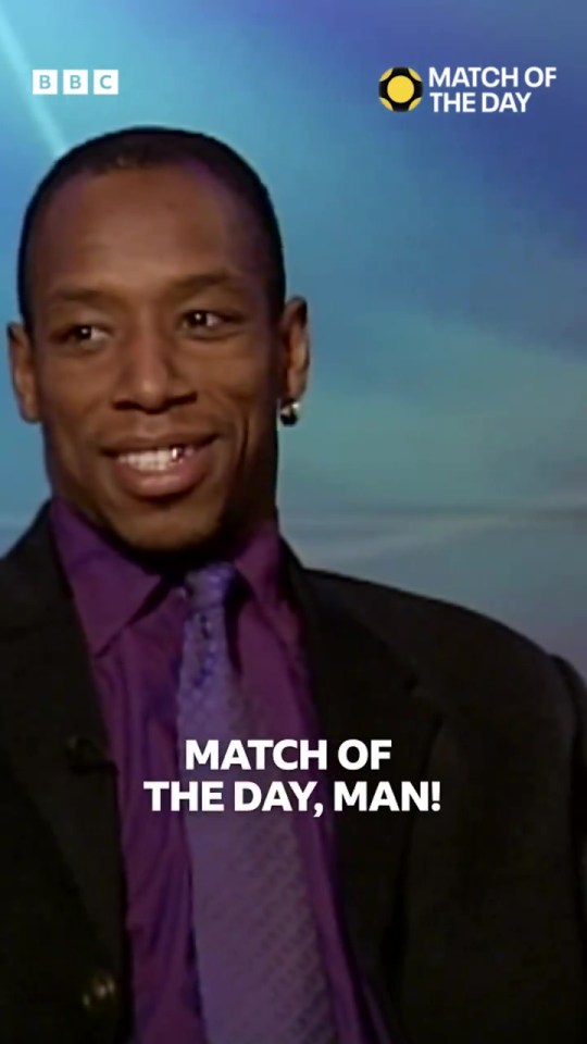 Ian Wright shared a clip from his first Match of the Day appearance