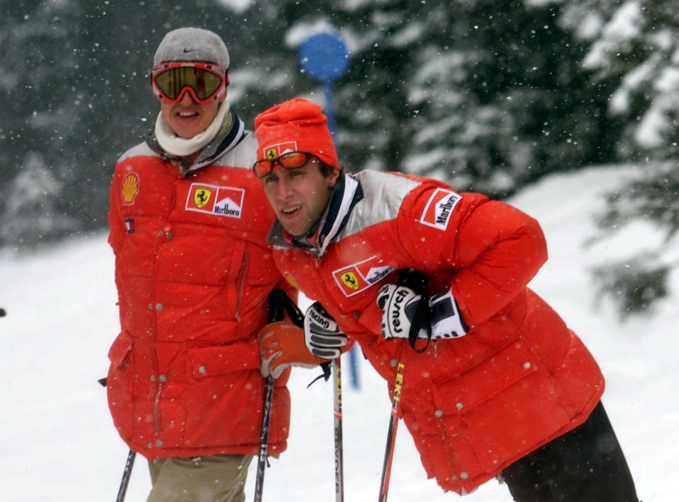 Luca Badoer (right) has been a friend of Michael's for decades and is a part of the inner circle made up by his wife Corinna