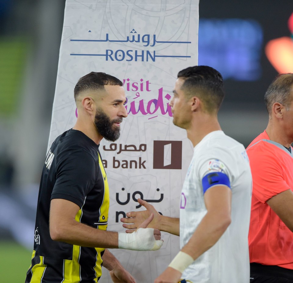 Cristiano Ronaldo, right, and Karim Benzema reunited on the pitch