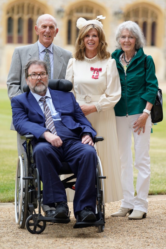 Derek and Kate's parents Gordon and Marilyn Garraway attended Windsor Castle to see her awarded the MBE