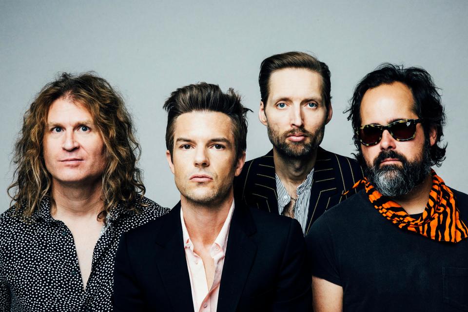 The band - Dave Keuning, Brandon Flowers, Mark Stoermer and Ronnie Vannucci Jr