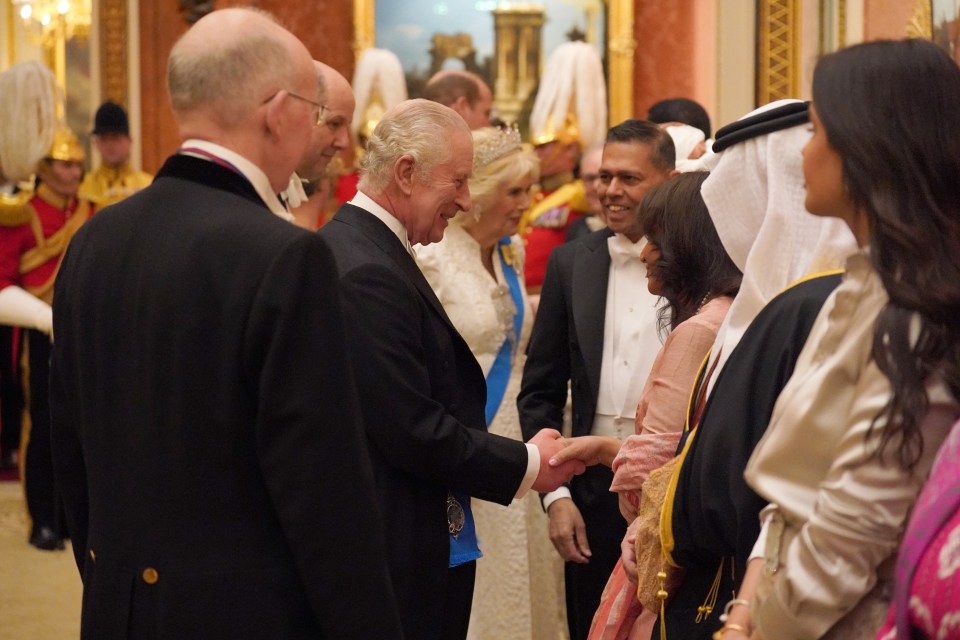 King Charles and Queen Camilla at tonight's reception