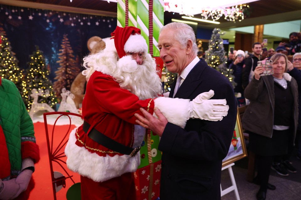 Charles was told by Father Christmas (Keith Flaherty) he was 'at the very top of his good list'