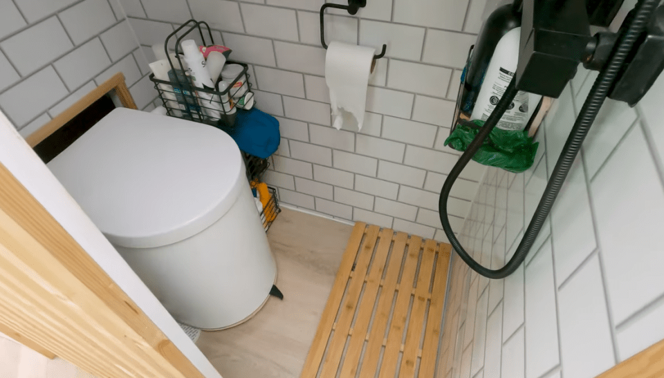 A compost toilet and shower room