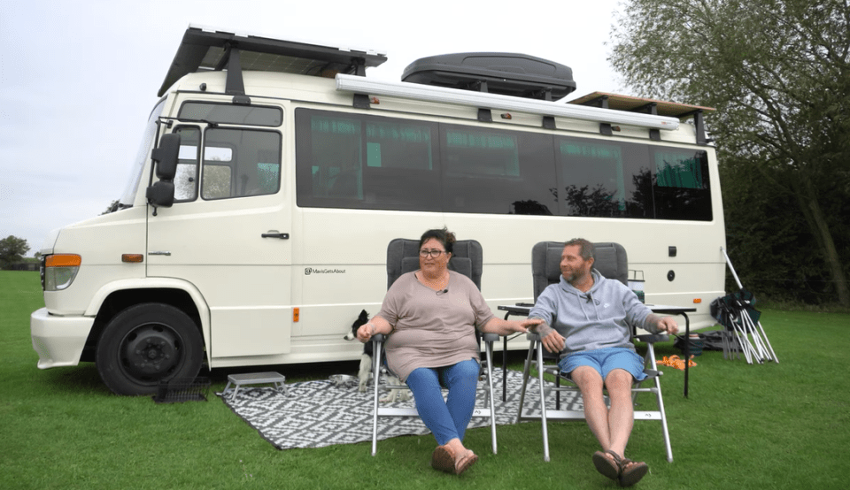 Dave and Emily felt are happier than ever since moving into their converted mini bus