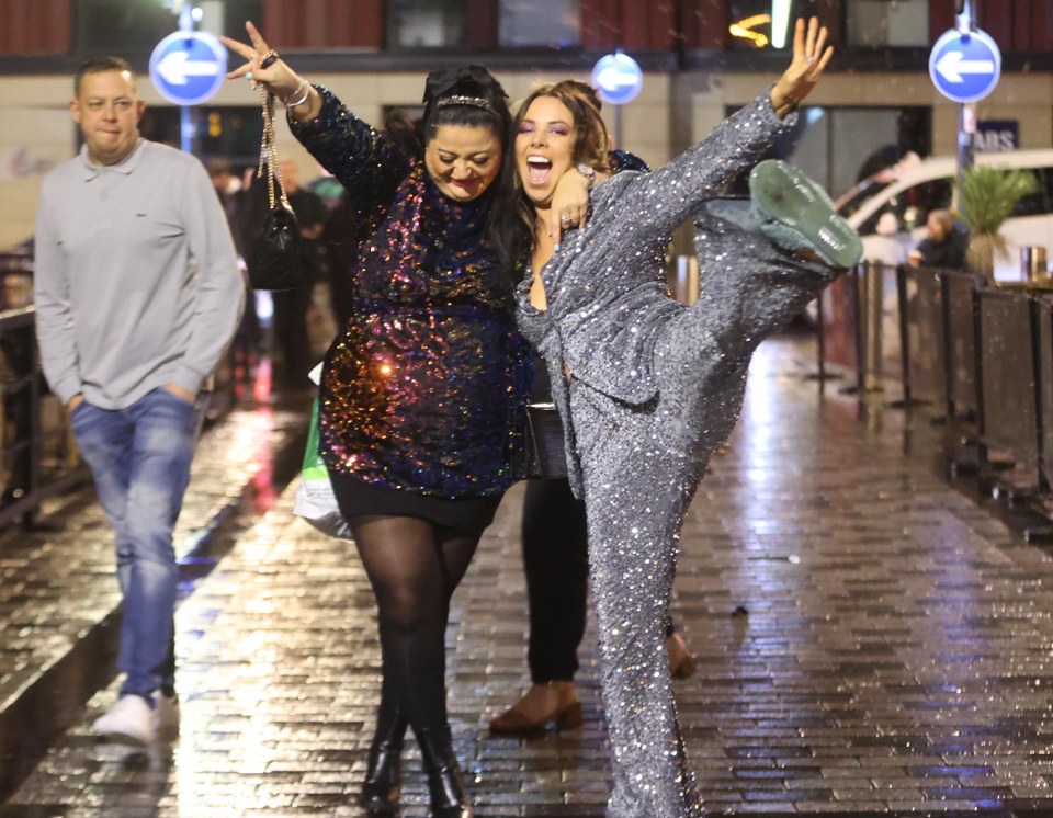 Revellers dressed from head to toe in glitter to see in the new year