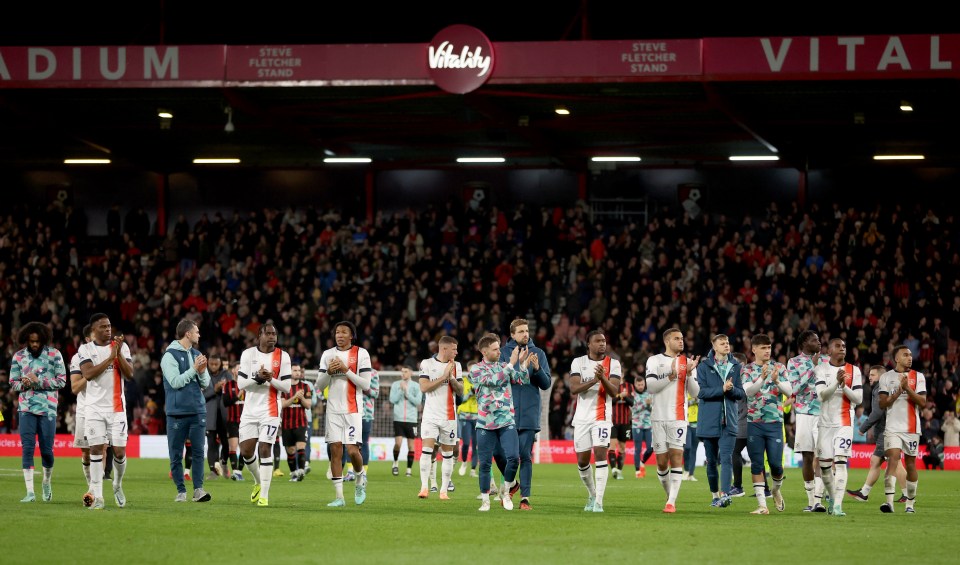 Luton and Bournemouth players also applauded the supporters