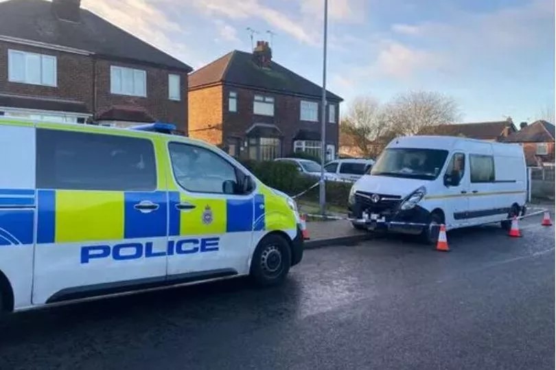 Police cordoned off a van involved in the incident