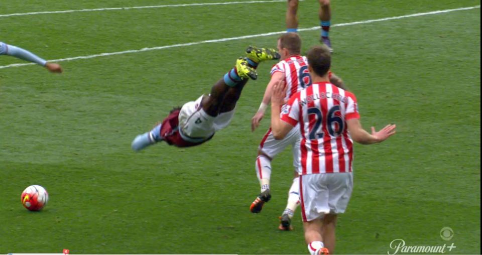 Micah Richards was mocked for his theatrical dive for Aston Villa