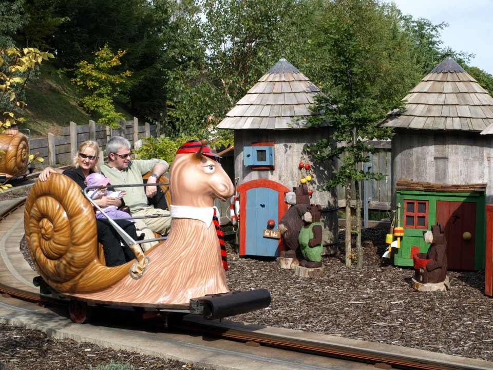 The snail ride is one of several rides inside Watermouth Castle