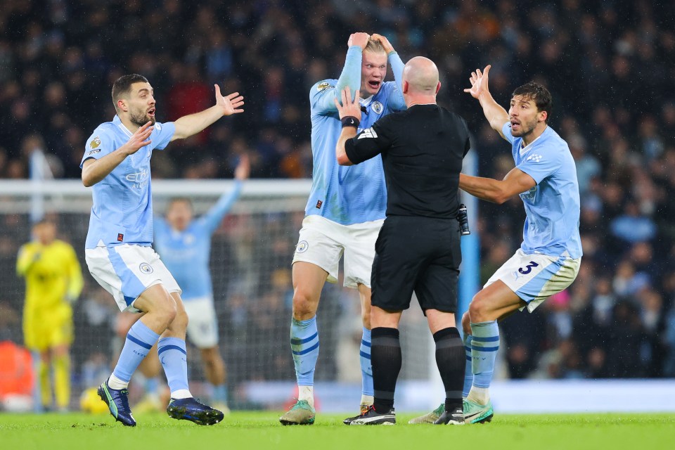 Man City stars were fuming at Simon Hooper to stop play against Tottenham