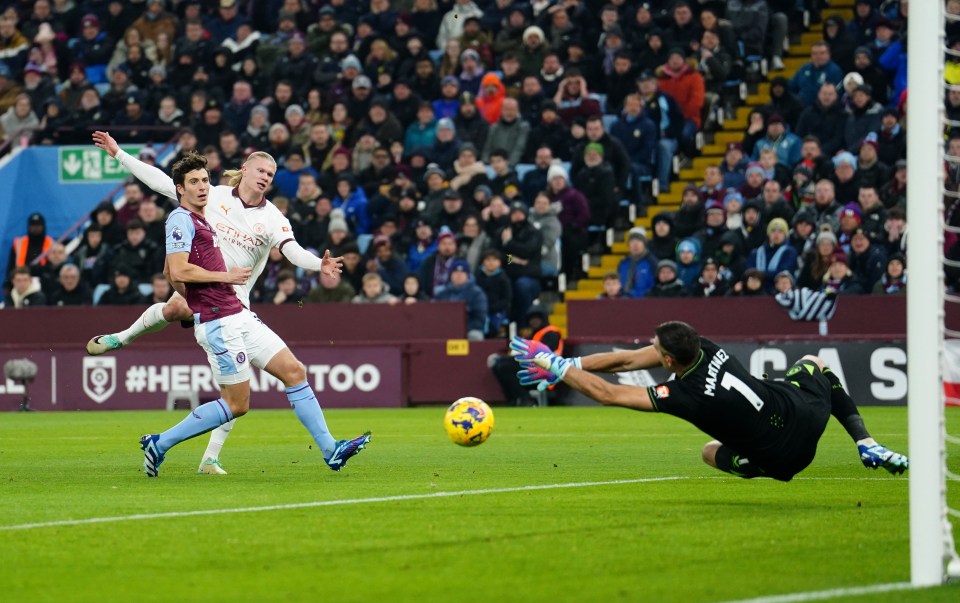 The goalkeeper stopped Haaland from scoring twice