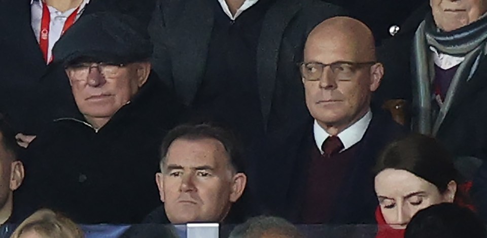 Sir Alex Ferguson was pictured sitting next to Sir Dave Brailsford during Man Utd's visit to Nottingham Forest