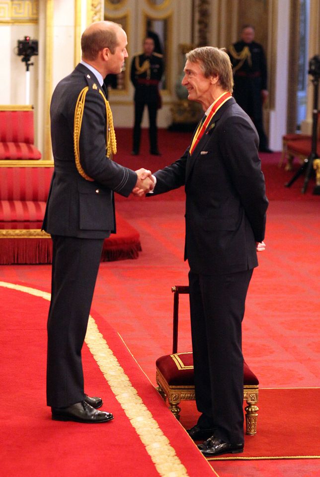 Sir Jim Ratcliffe is knighted by Prince William in 2018