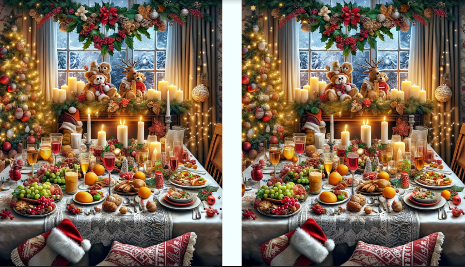 This puzzle asks people to spot 11 differences between the two pictures