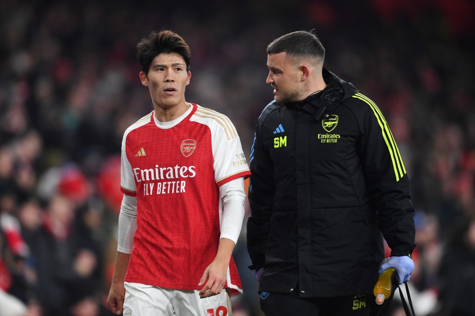 Arsenal will be without Takehiro Tomiyasu