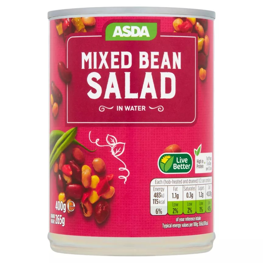 Certain batches of Asda's Mixed Bean Salad (400g) are also potentially 'unsafe to eat'