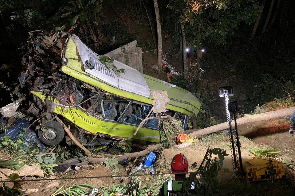 At least 17 people have died after a bus crashed in the Philippines