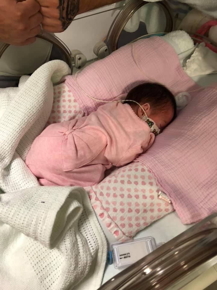 Sienna spent six weeks in hospital before being discharged on her due date