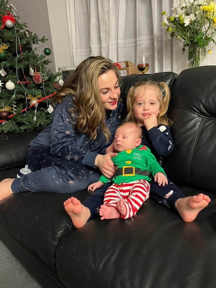 Jordan with her daughter Sienna and son Shai