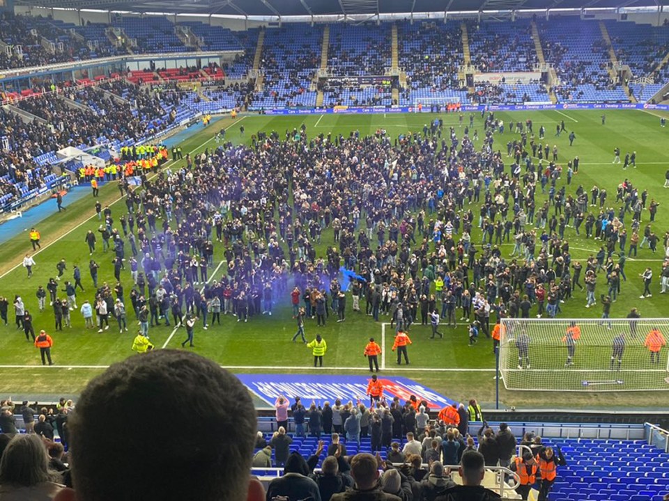 The protests saw Readings clash with Port Vale abandoned