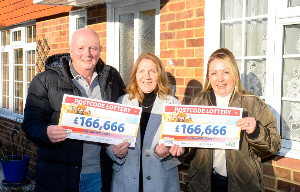 His daughter Kelly (right) also scooped a share of the £1million prize