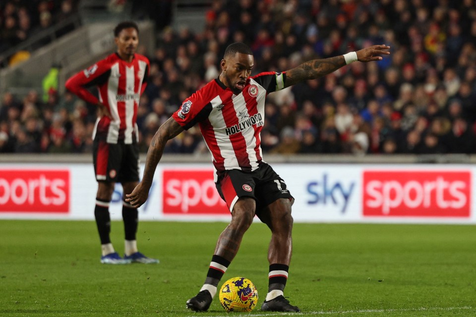 Ivan Toney netted a free-kick from just outside the area