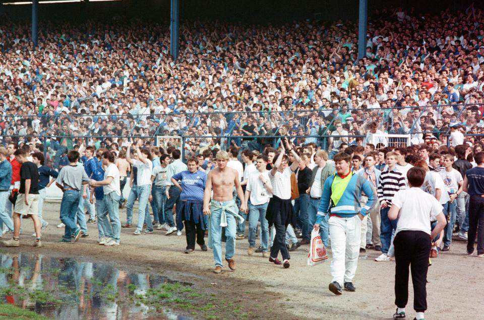 Blues supporters rushed the field after missing out on promotion