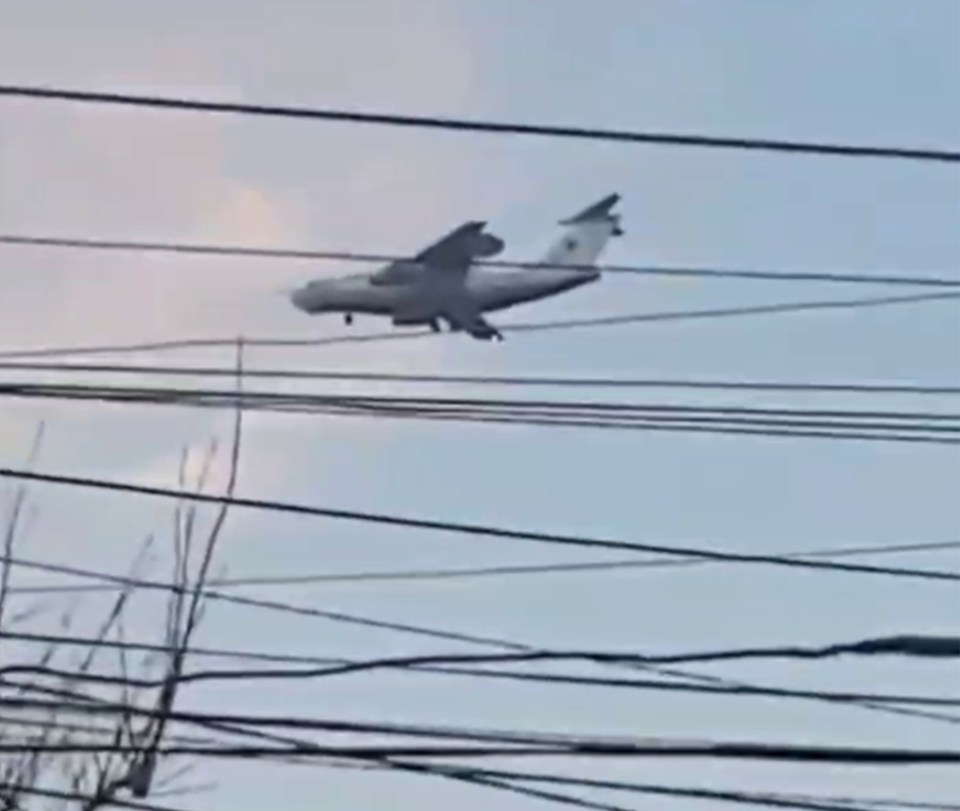 The reported last flight of the Russian A-50 spy plane blown out of the sky by Ukraine.