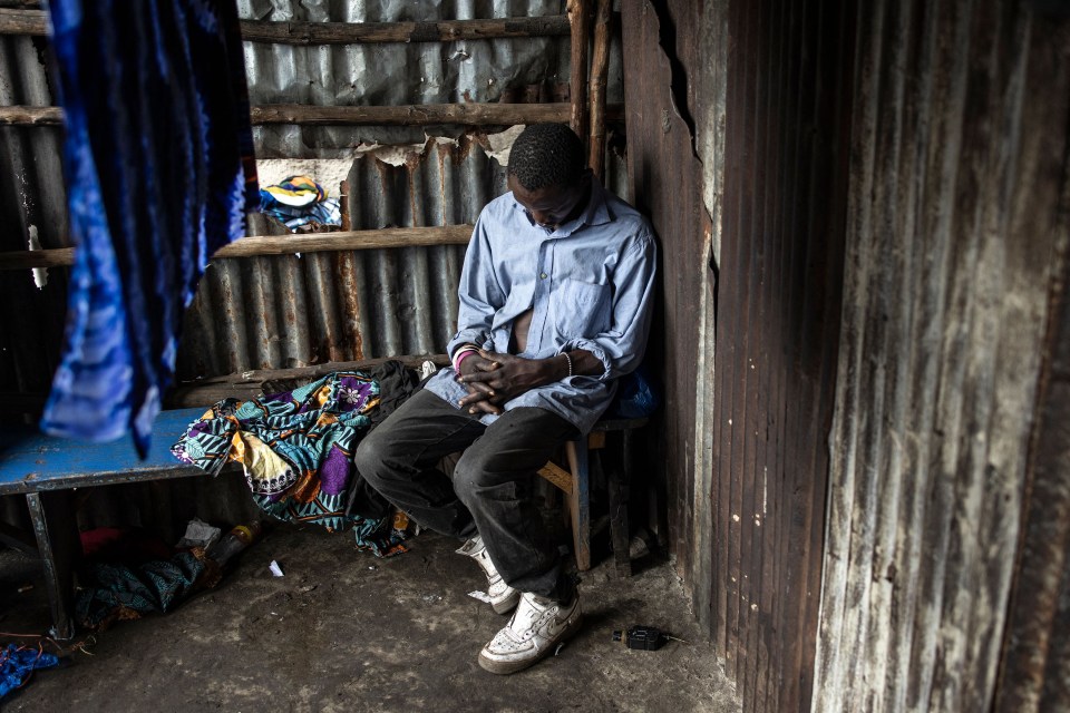 The ‘zombie’ addicts sit slumped with their heads lolling and dozing off often