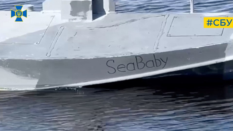 The ‘Sea Baby’ drone uses a flamethrower system to attack Putin’s warships