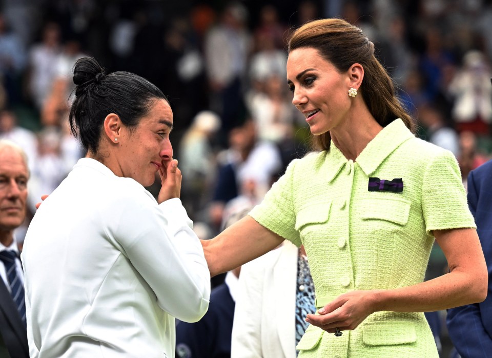 Jabeur was comforted by Kate Middleton after losing last year’s Wimbledon final