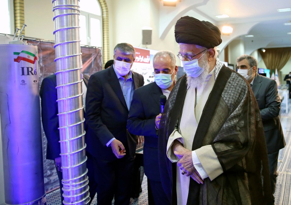 Khamenei visits an exhibition of the country’s nuclear achievements in June 2023