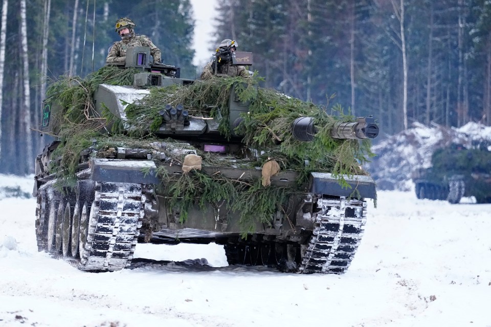 Britain’s Challenger tank during Nato war game drills in 2023