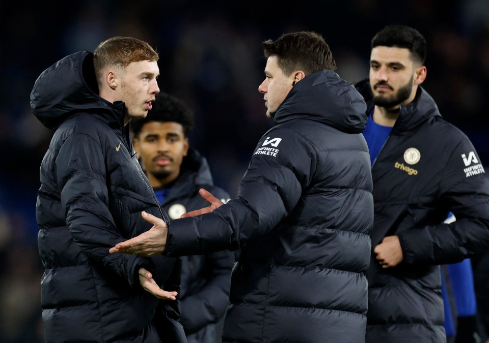 Cole Palmer and Mauricio Pochettino appeared animated after the win over Preston North End