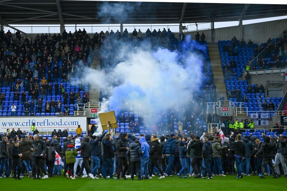 Reading fans stormed the pitch in protest against owner Dai Yongge