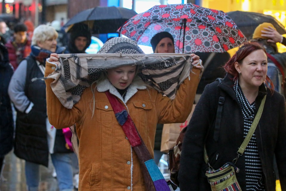 Conditions are set to turn mild and damp as seen here in London, earlier this month, with Storm Isha sweeping in