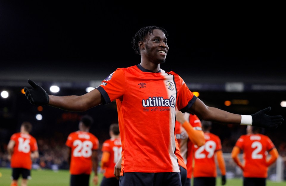 Elijah Adebayo is the first Luton player to score a Premier League hat-trick