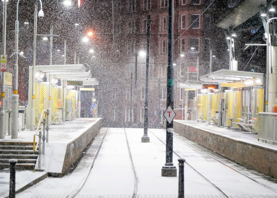 Manchester covered in the white stuff this morning