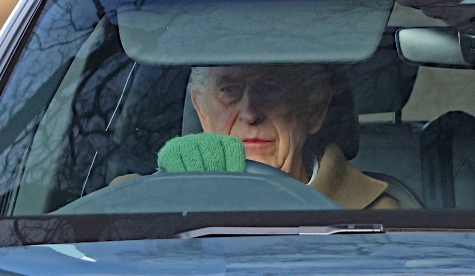 King Charles was this afternoon seen driving near Sandringham