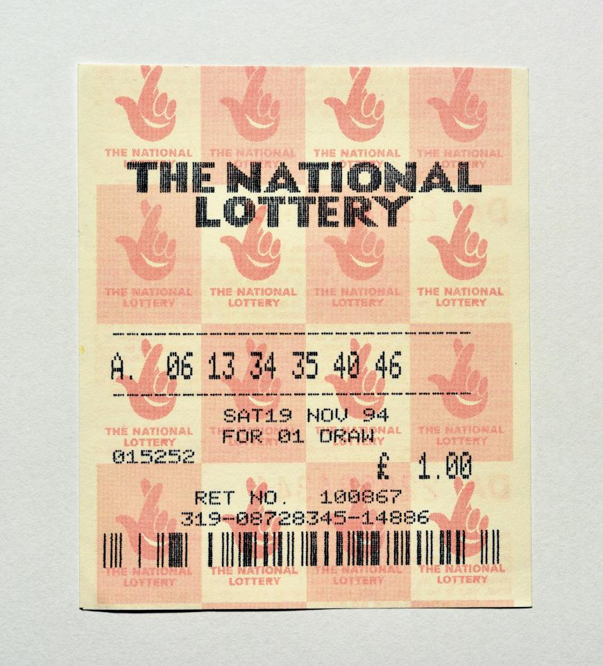 The National Lottery first draw day ticket from November 1994, almost a full 30 years ago