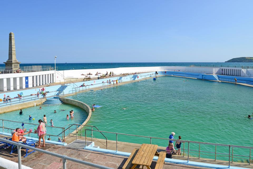 The pool is situated on the seafront at Penzance in Cornwall