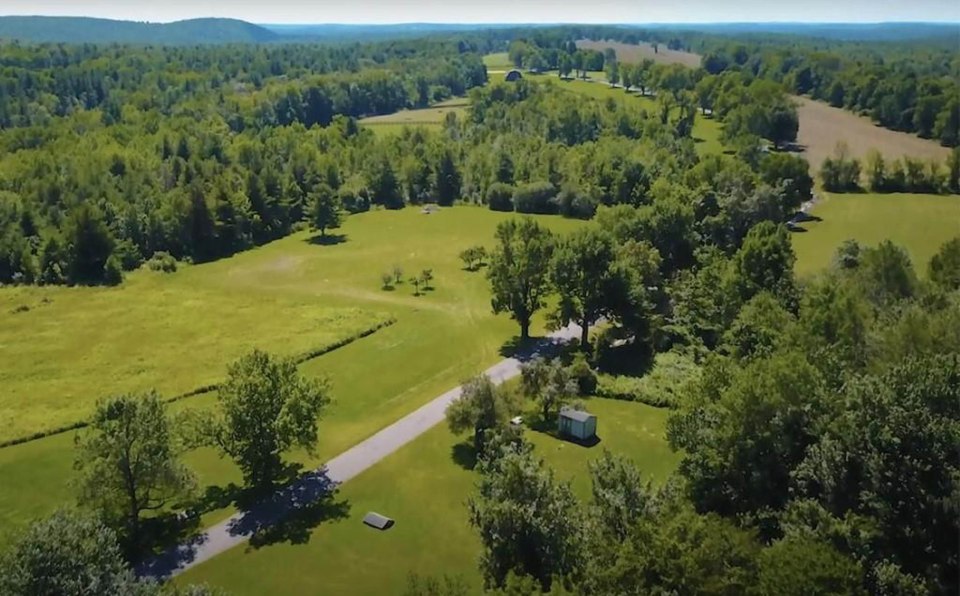 The grounds cover 445 acres, crossing the border of two areas in Connecticut